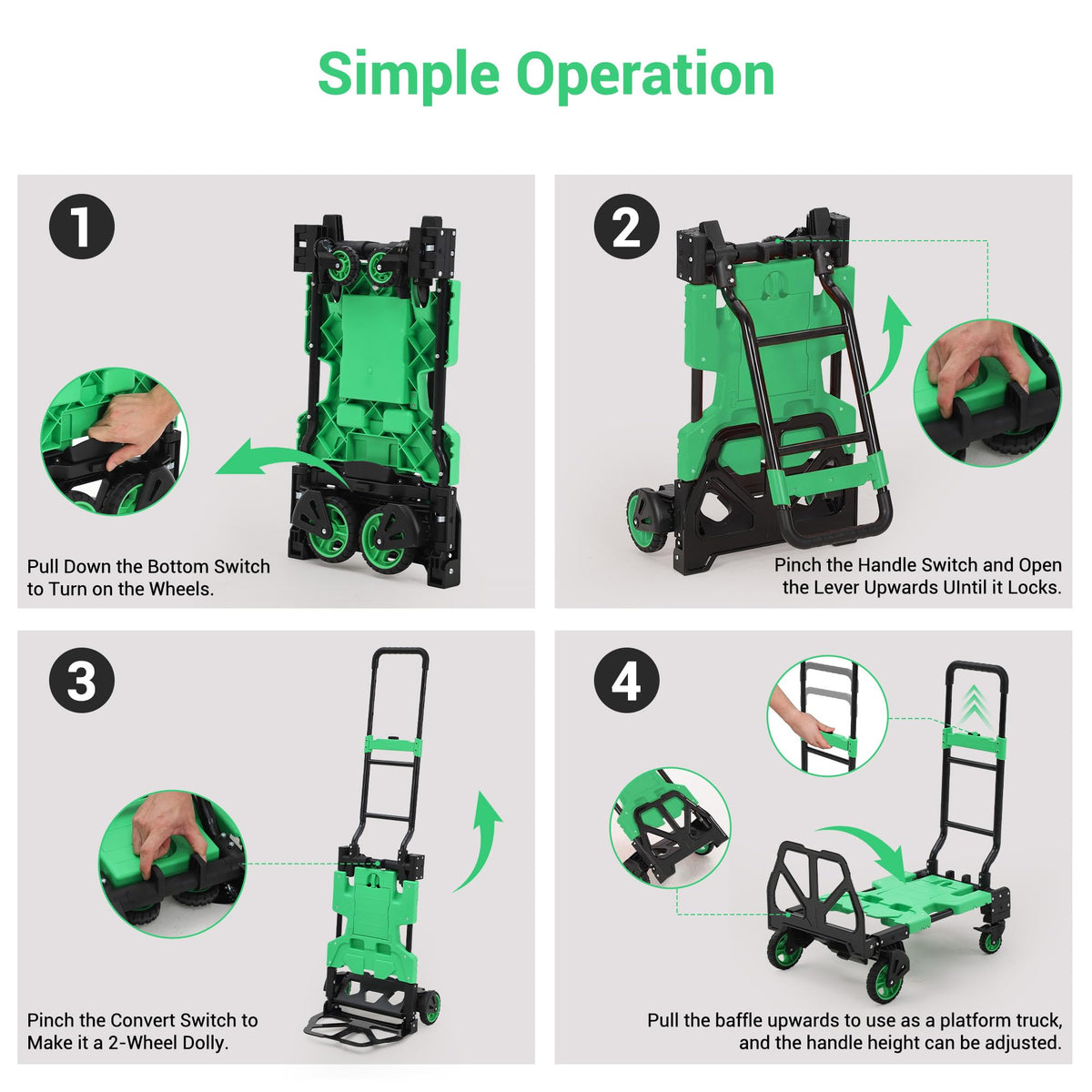 2-in-1 Folding Hand Truck with Basket U598