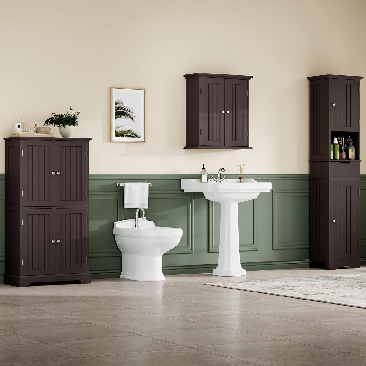 Bathroom Floor Cabinet with Adjustable Shelves C2419