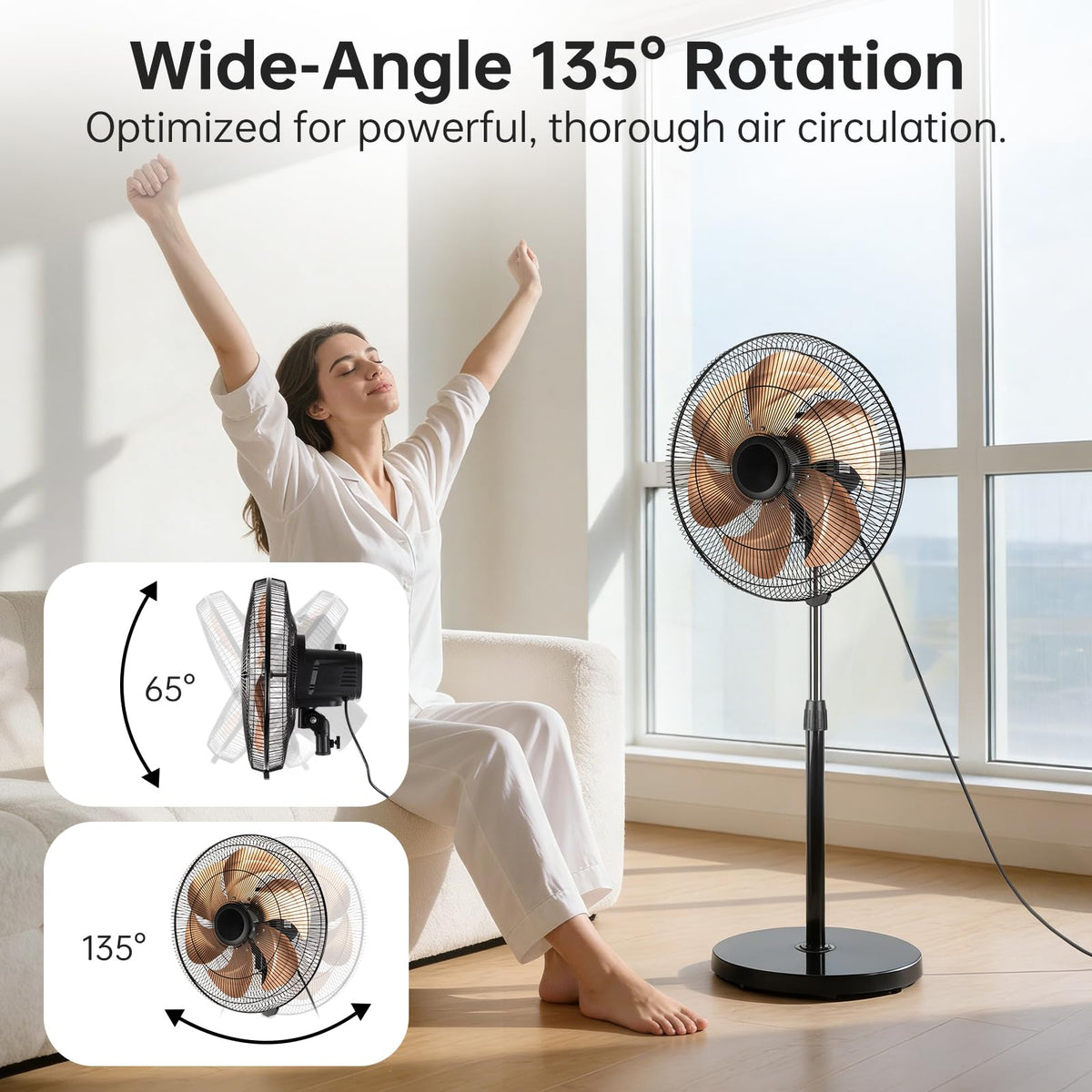 18 Inch Oscillating Metal Stand Fan W15136