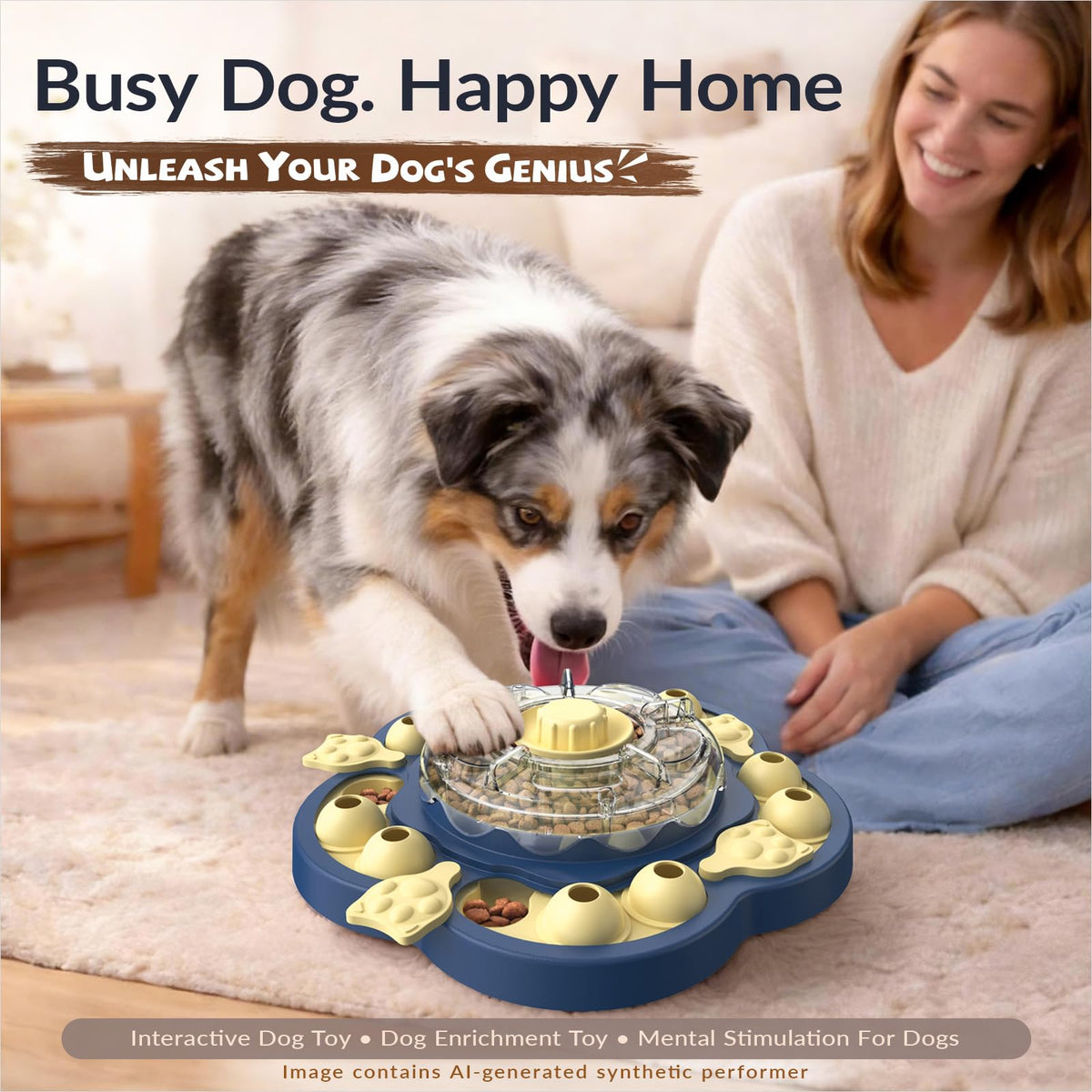 3-Level Dog Puzzle Toy Treat Dispenser Y5909