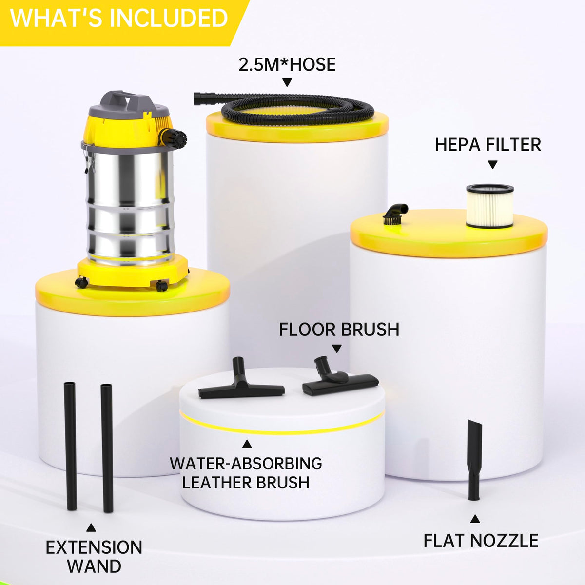 10 Gallon 8 Peak Hp Wet/Dry Shop Vacuum with Attachments L5878