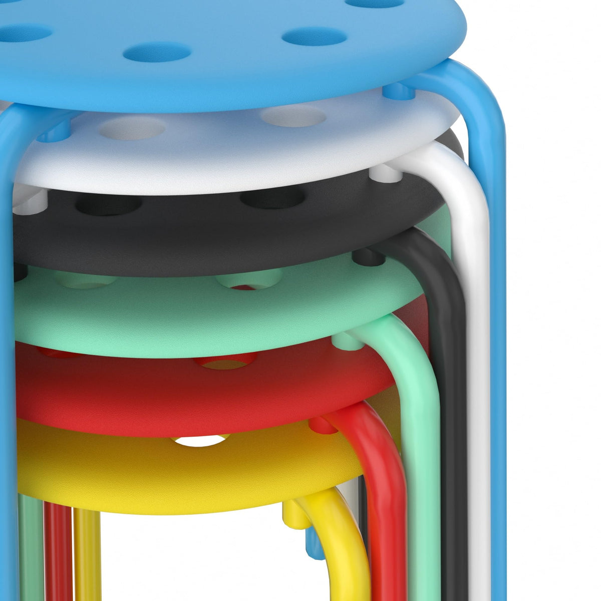 6 Piece Stacking Stools 17.7 Inch Colorful A99094