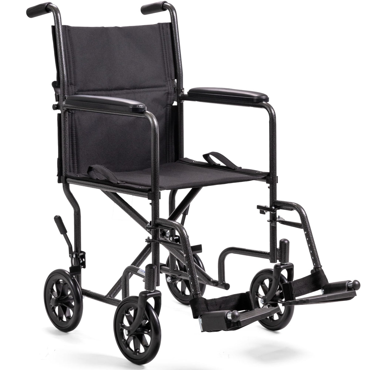Compact Lightweight Steel Transport Wheelchair with 19in Seat F641435