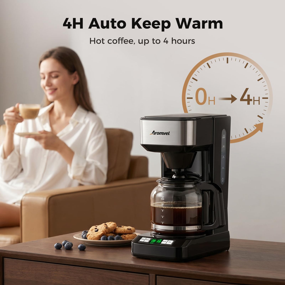 12-Cup Programmable Drip Coffee Maker with Glass Carafe K6346