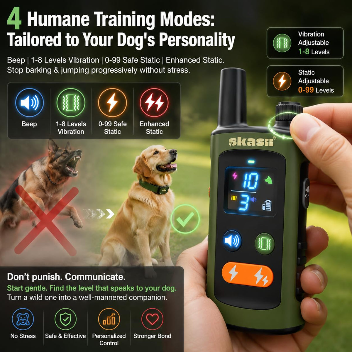 Green Remote Control Training Collar Q7759