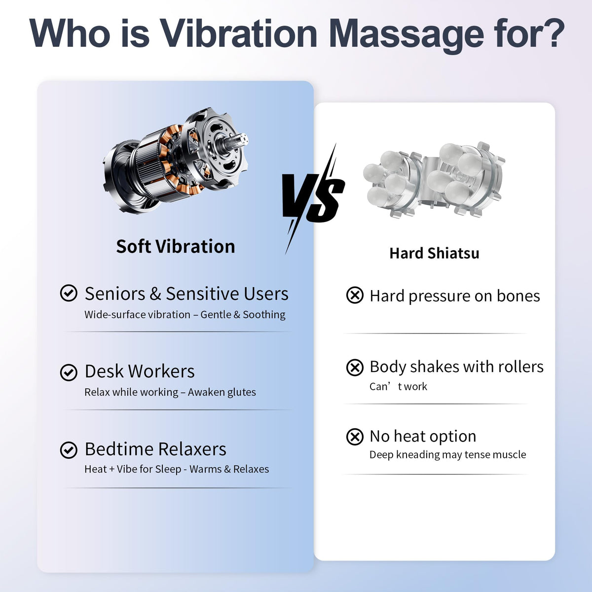 Vibration Back Massager with Heat, 8 Motor Massage Seat Cushion Q764810