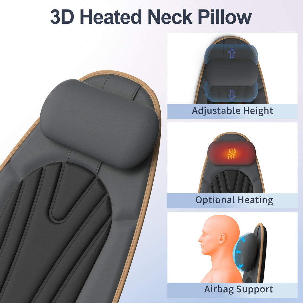 Vibration Back Massager with Heat, 8 Motor Massage Seat Cushion Q764810