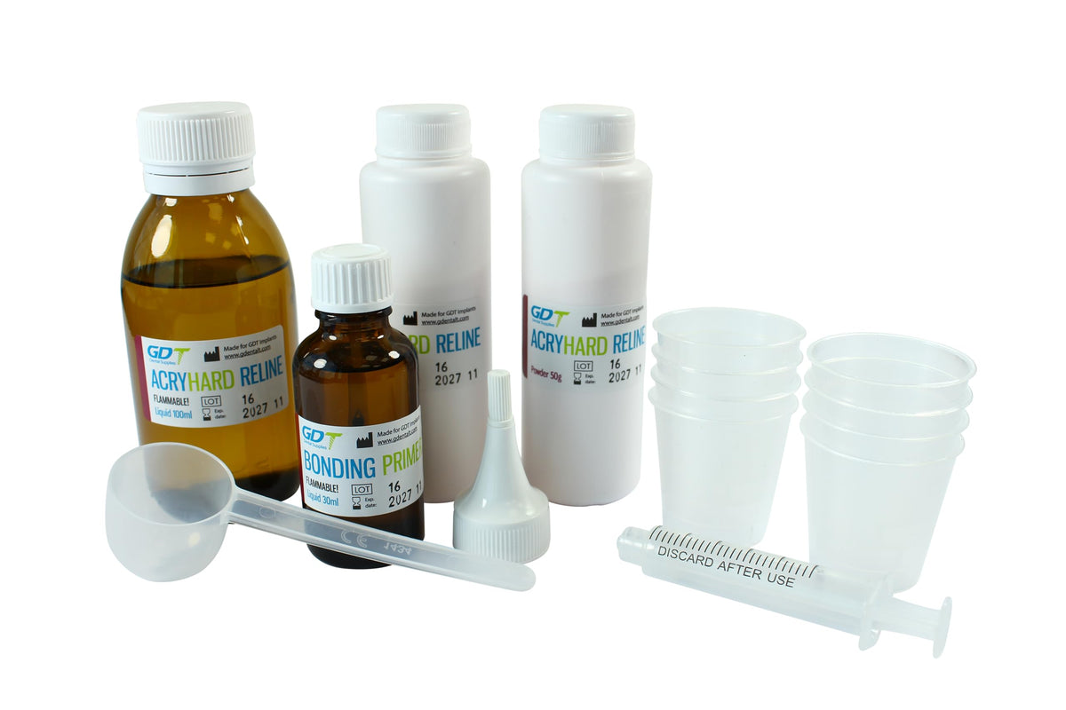 Hard Denture Reline Kit, Acrylic-Based, Self-Curing, Translucent Pink T2774