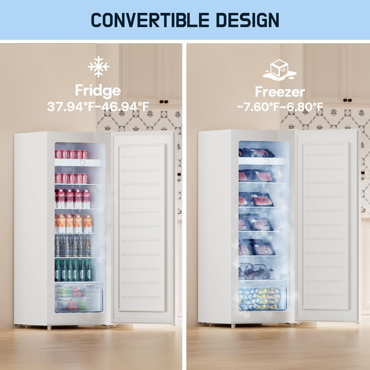 7.0 Cu.Ft Upright Freezer White U782