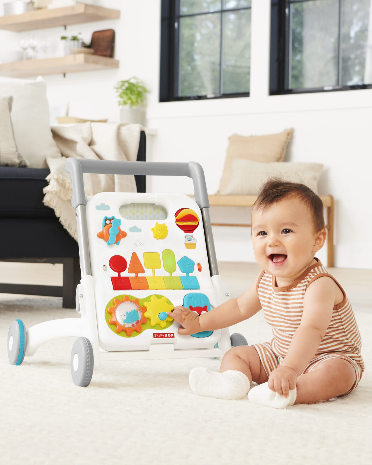 4-in-1 Sit to Stand Baby Walker with 40+ Activities E486