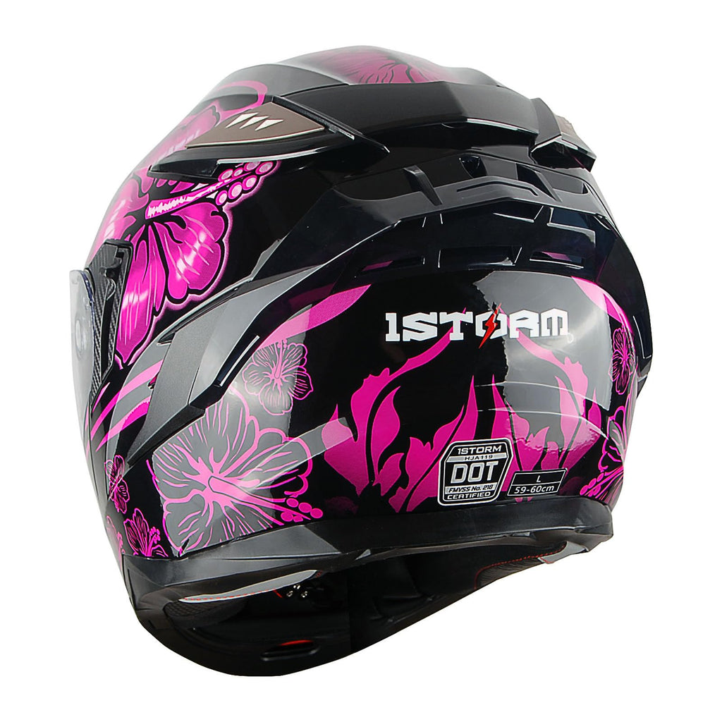 Motorcycle Modular Full Face Helmet DOT Adults Flip up Dual Visor T38189