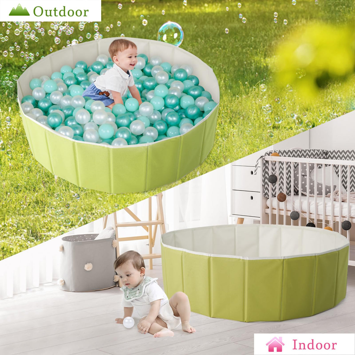 40 Inch Foldable Ball Pit with Storage Bag O801