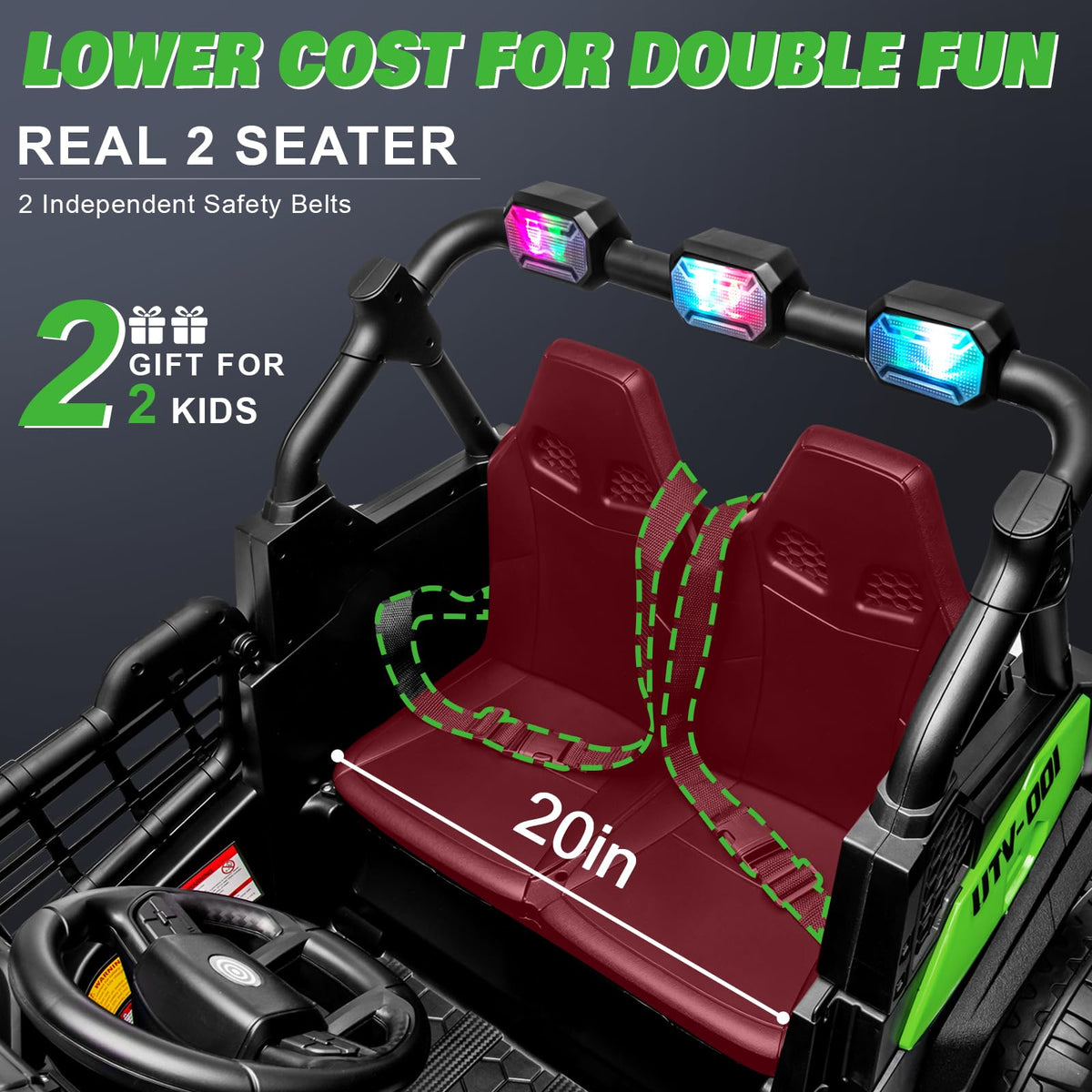 2 Seater 24V Powered Ride on Car with Remote L936