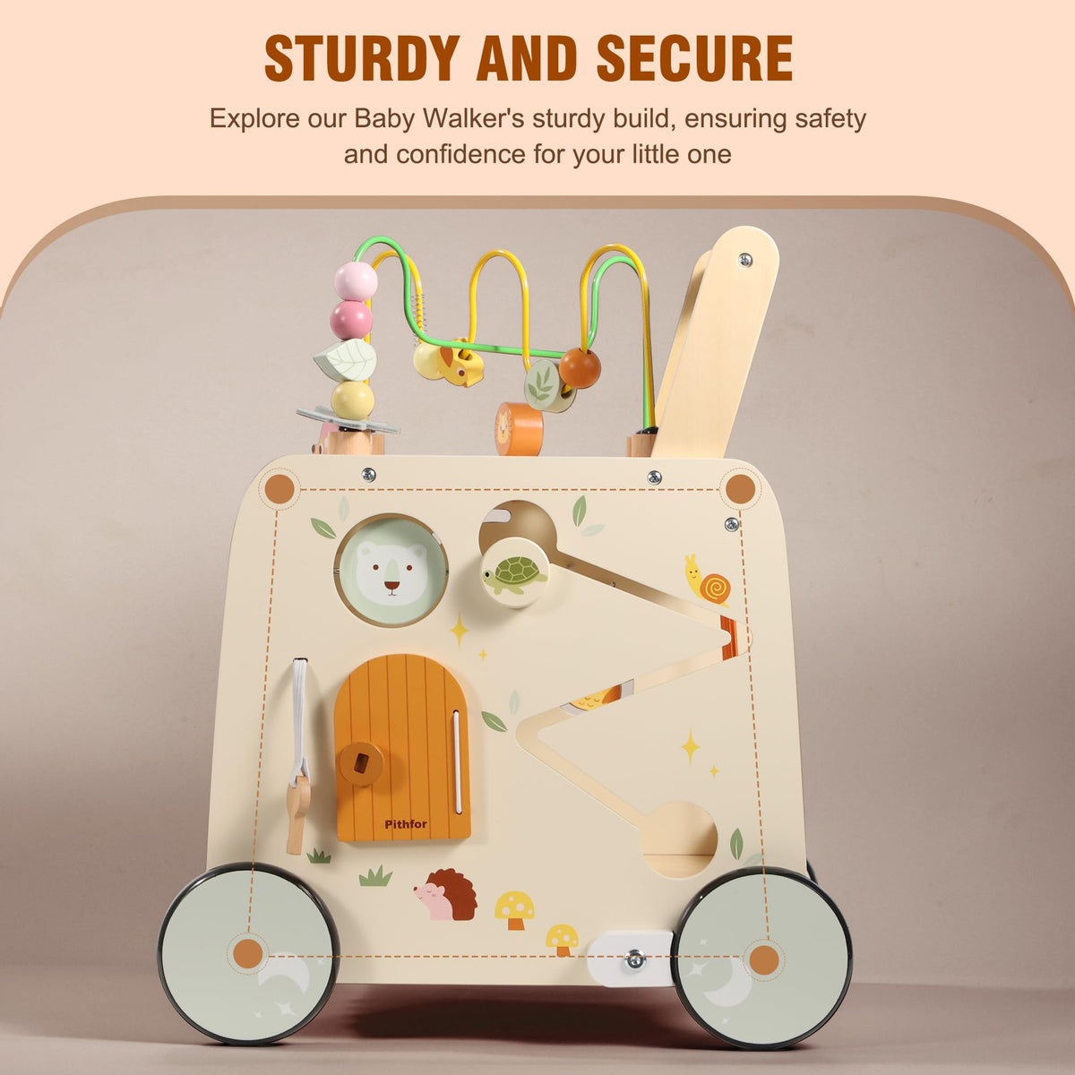 Wooden Activity Cube Push Walker U358481