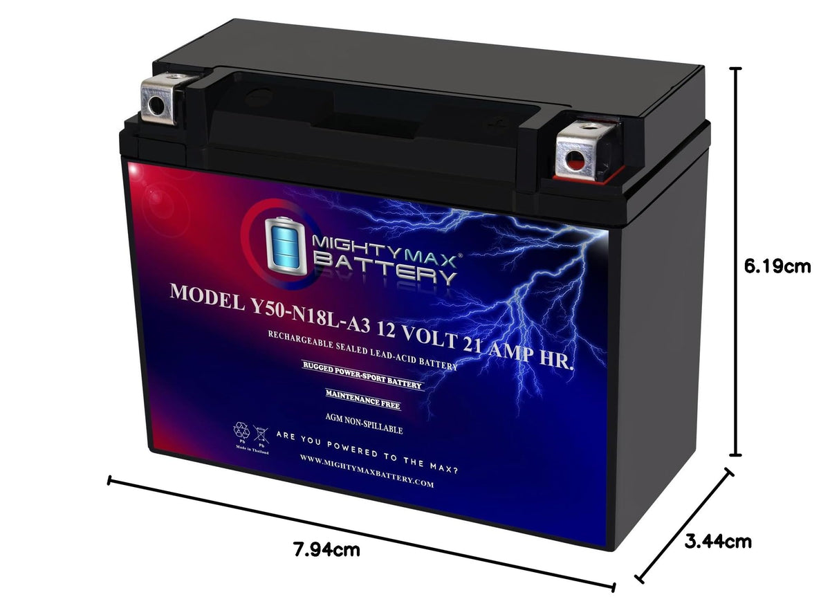 12 Volt 21 AH 350 CCA Rechargeable Maintenance Free SLA AGM Motorcycle Battery H172020