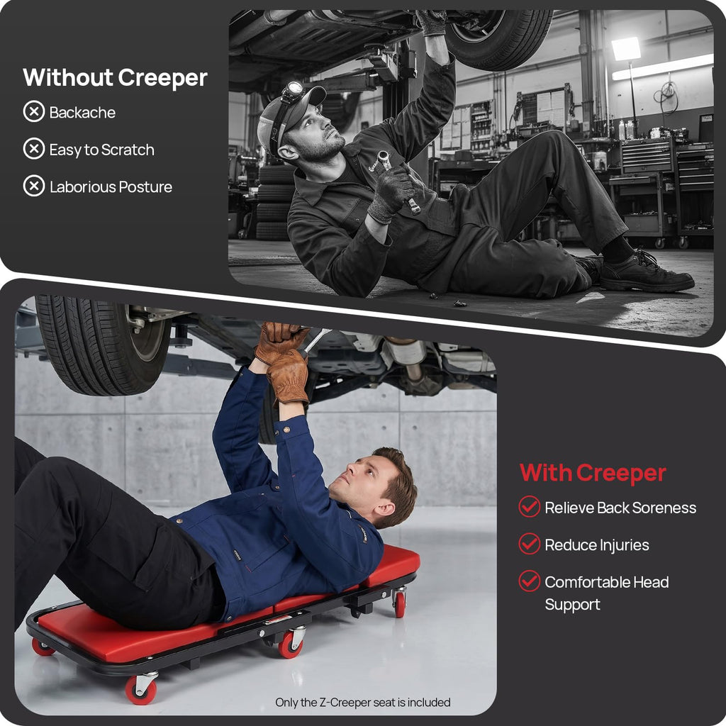 40" Foldable Rolling Creeper Seat 450lbs Y51057