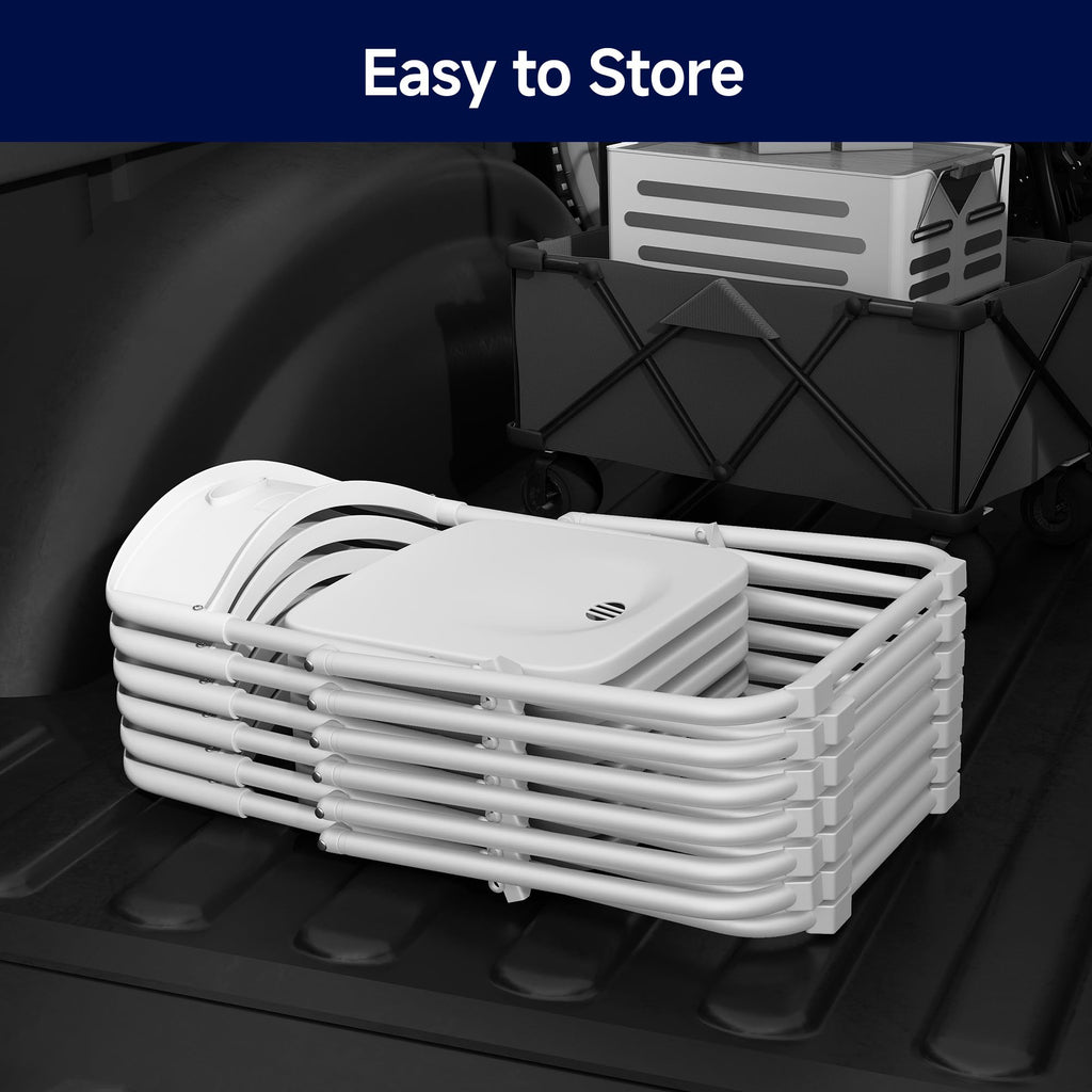 White Plastic Folding Chairs, 10 Pack E13115