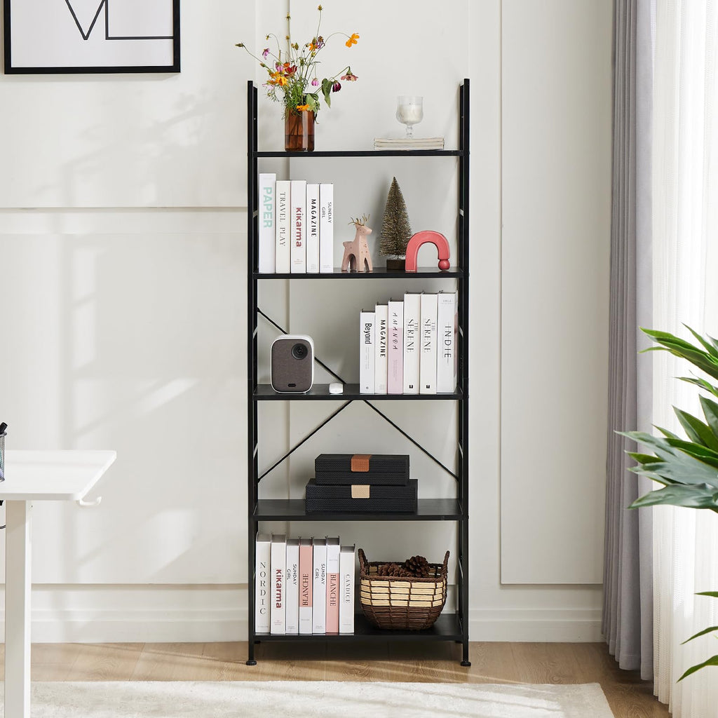 5 Tiers Freestanding Tall Bookshelf E4150