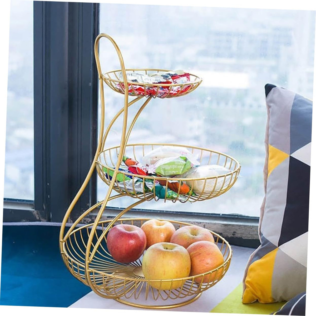 Black 3-Tier Iron Fruit Basket L1626
