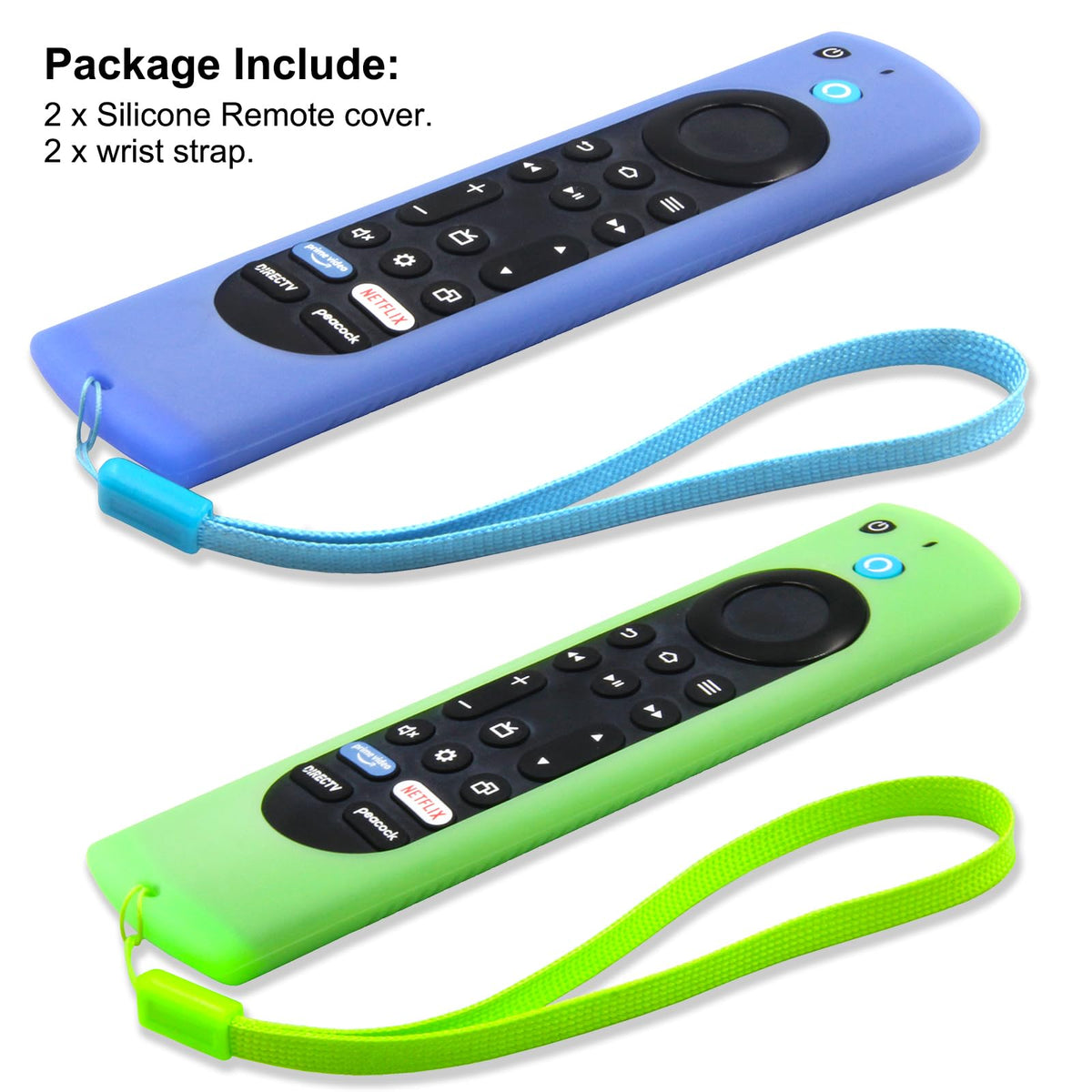 Silicone Remote Case 2pcs Nightglow Green and Blue W117
