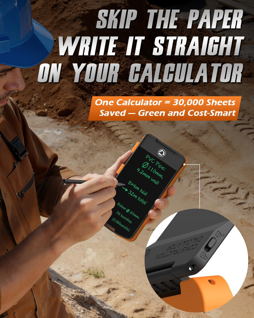 Construction Calculator with Writing Tablet G300224