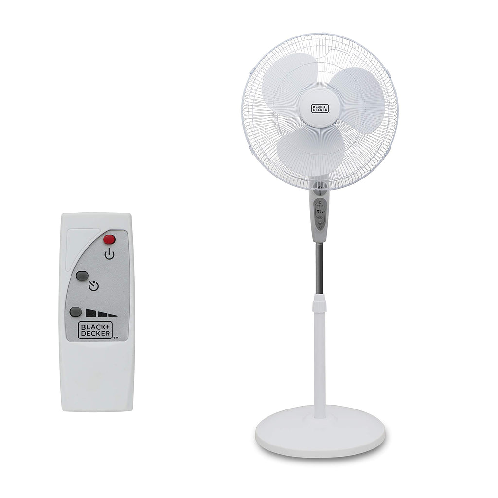 18-Inch Stand Fan with Remote and 3-Speed Settings, White S172