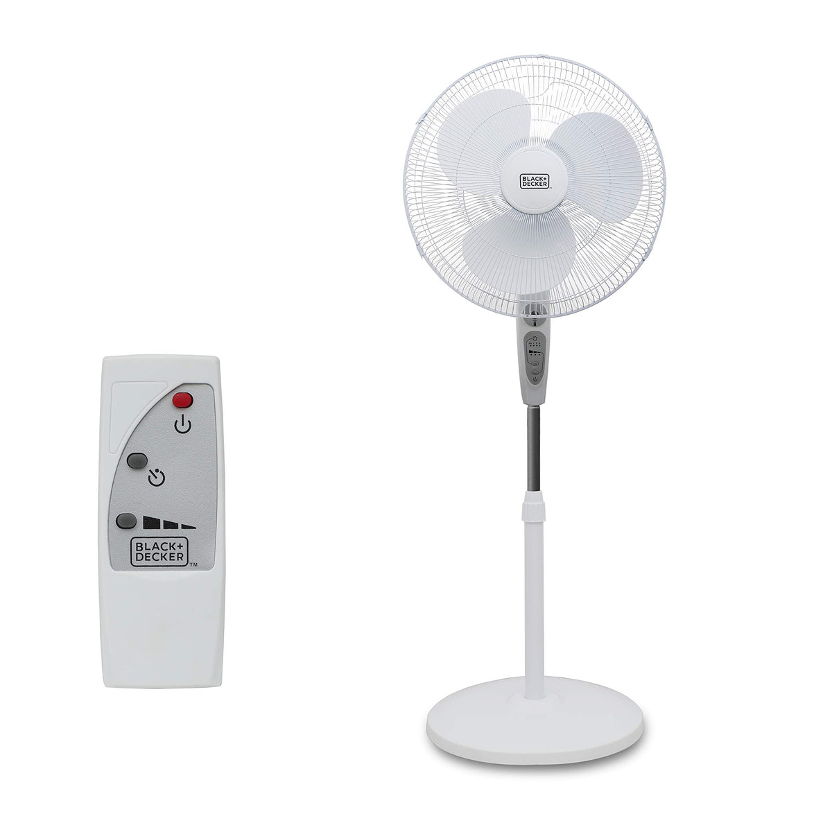 18-Inch Stand Fan with Remote and 3-Speed Settings, White S172