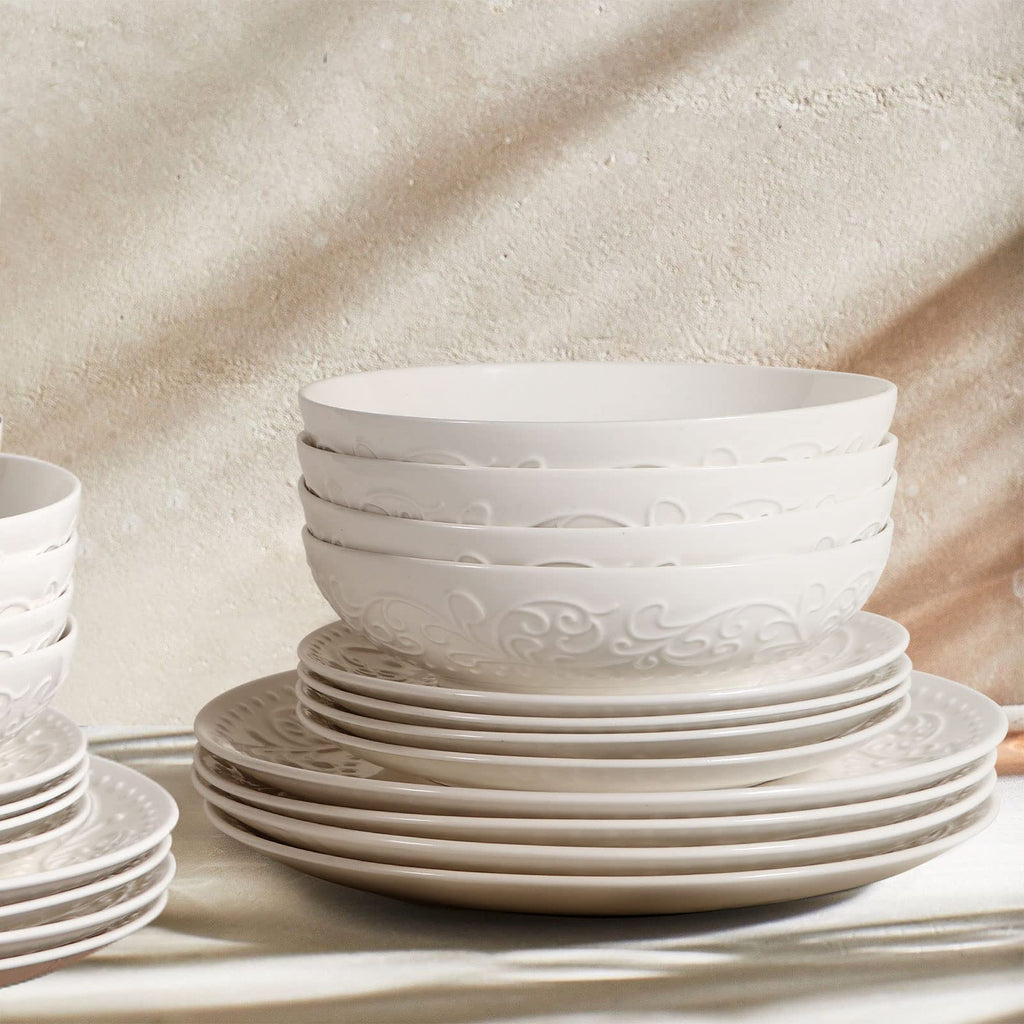 White Ceramic 32oz Pasta Bowls Set of 4 R2299