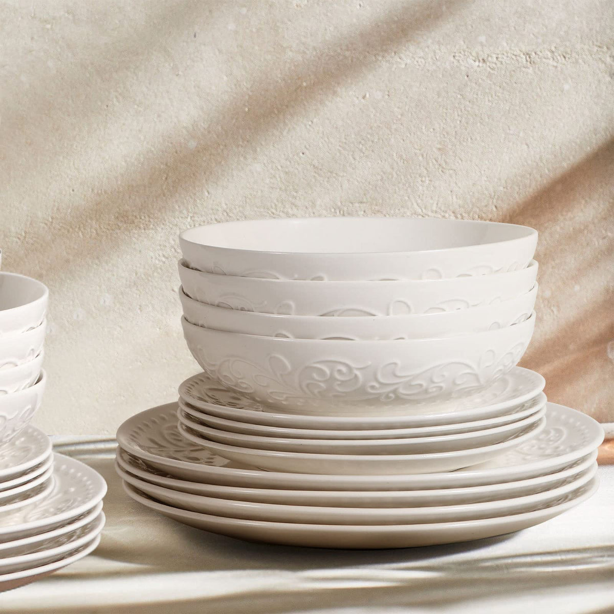 White Ceramic 32oz Pasta Bowls Set of 4 R2299