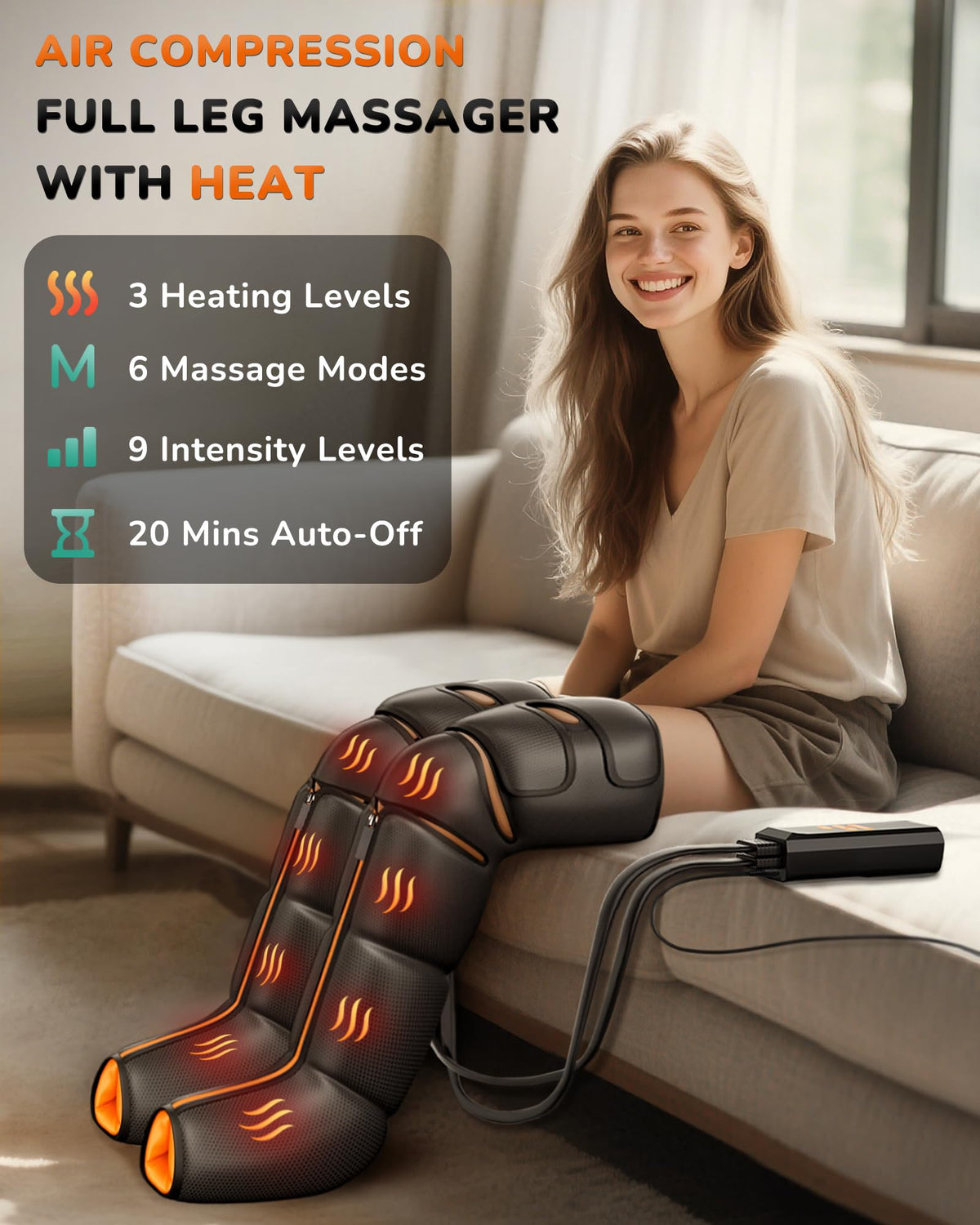 Leg Compression Massager with Heat O9734