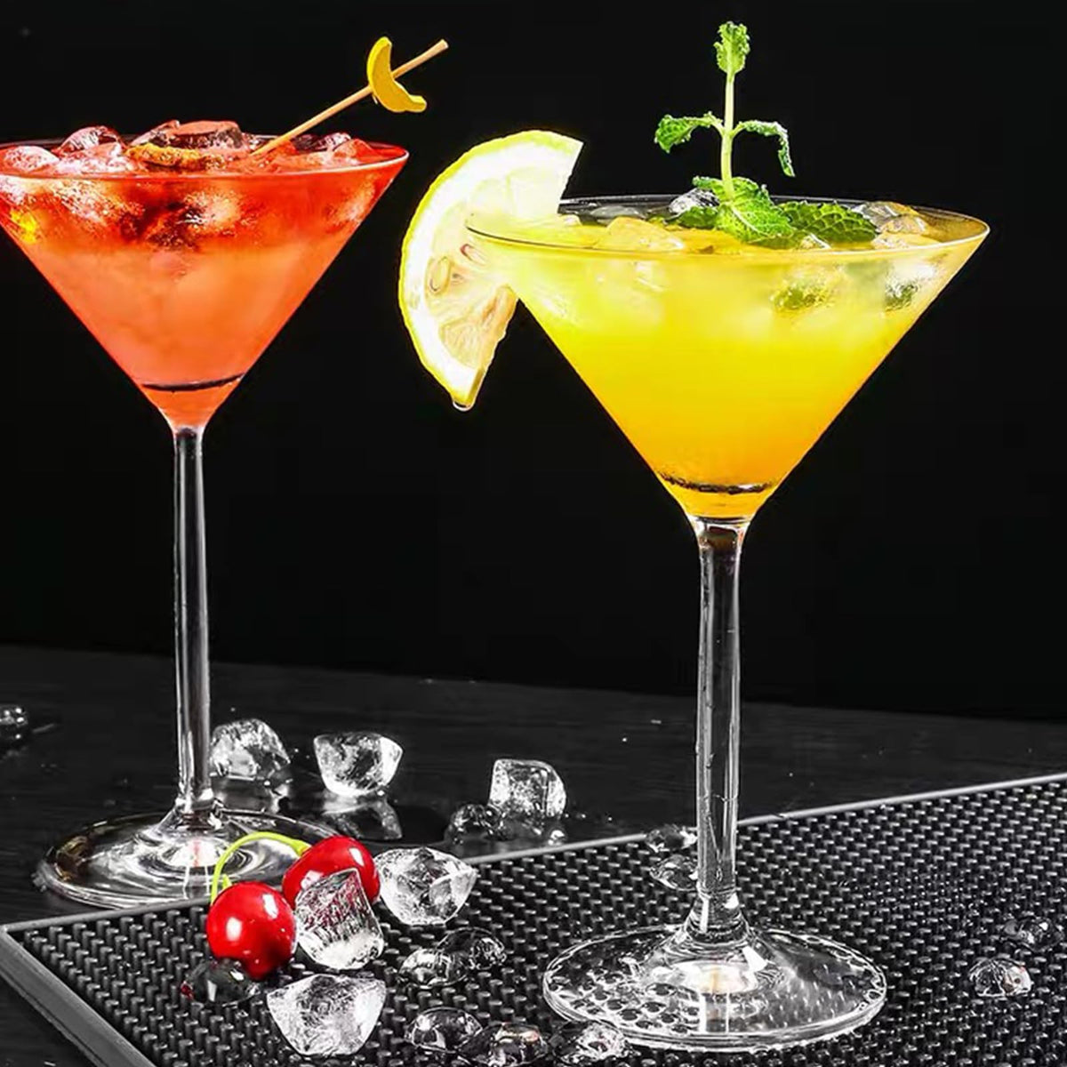 Clear 10 oz Plastic Martini Glasses Set of 6 K222