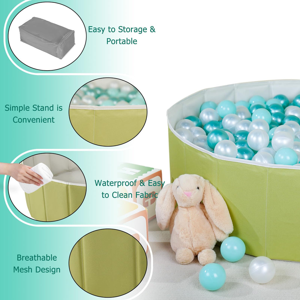 40 Inch Foldable Ball Pit with Storage Bag O801