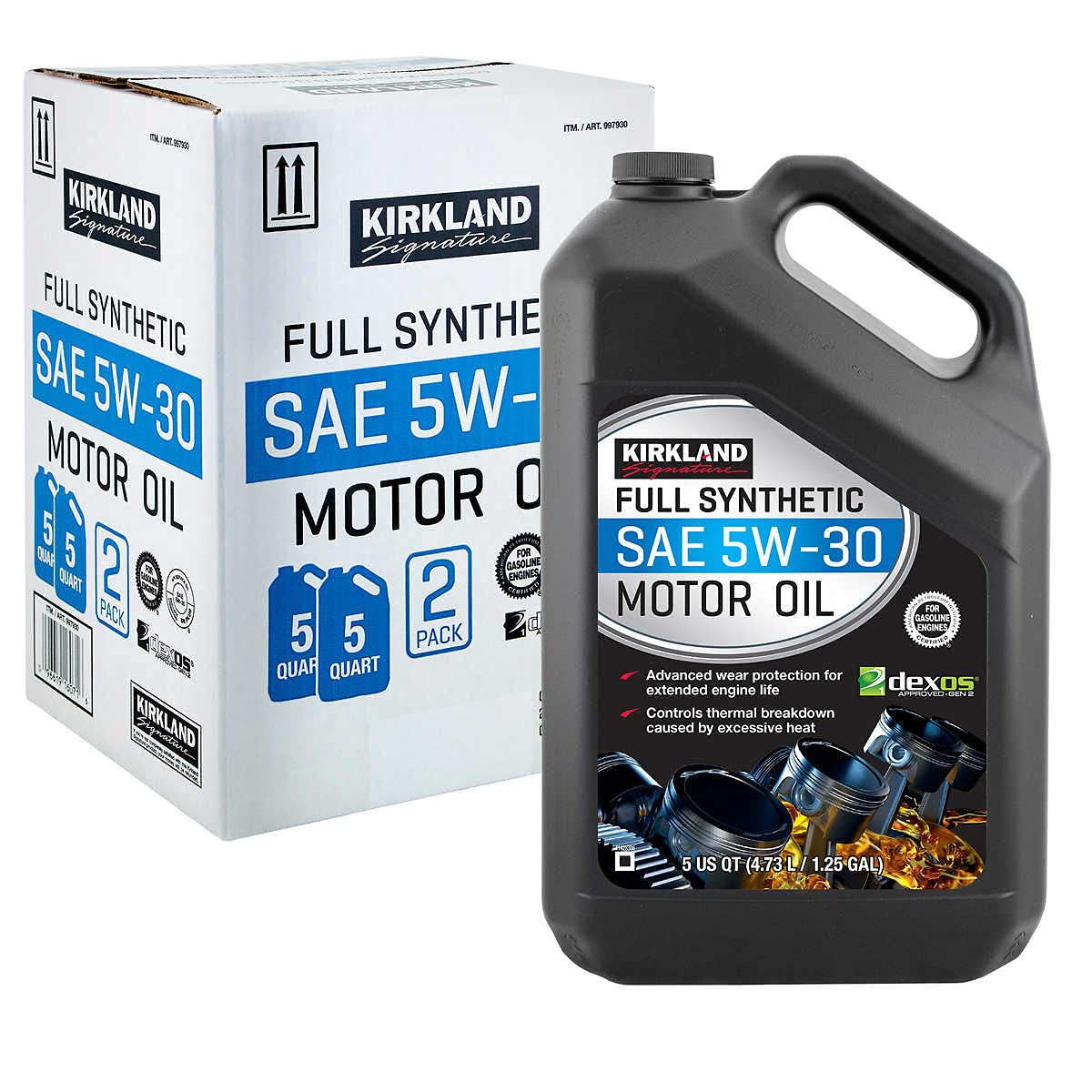 Full Synthetic SAE 5W-30 Motor Oil 5 Quart 2 Pack B666374
