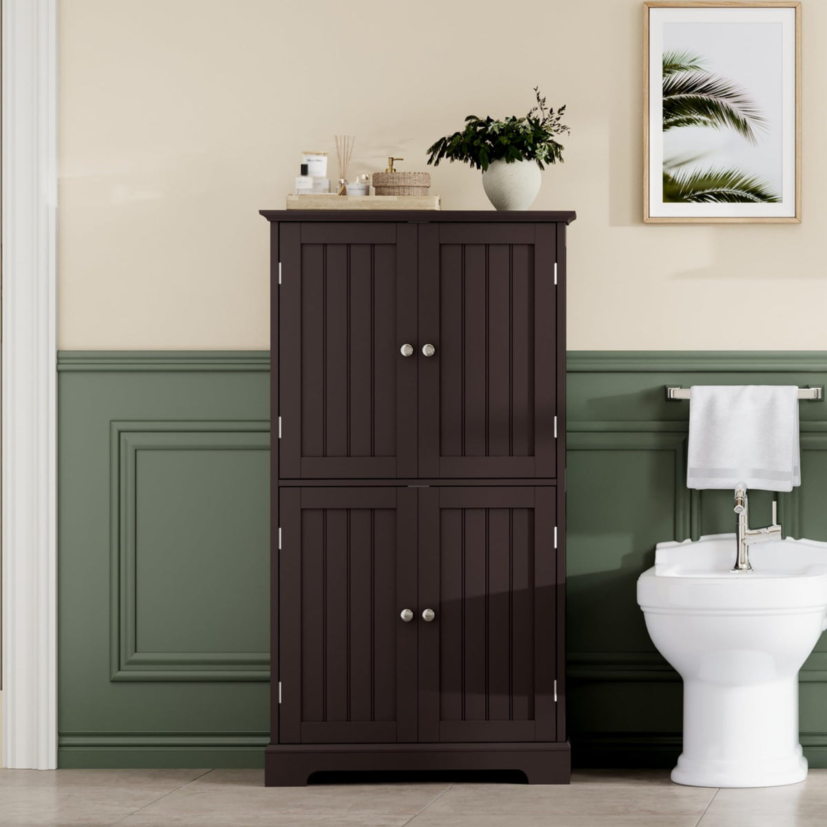 Bathroom Floor Cabinet with Adjustable Shelves C2419