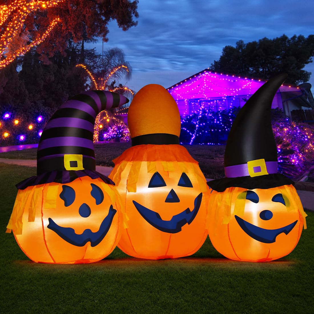 6 FT Halloween Inflatables Outdoor Pumpkin Combo with LED Lights F55712