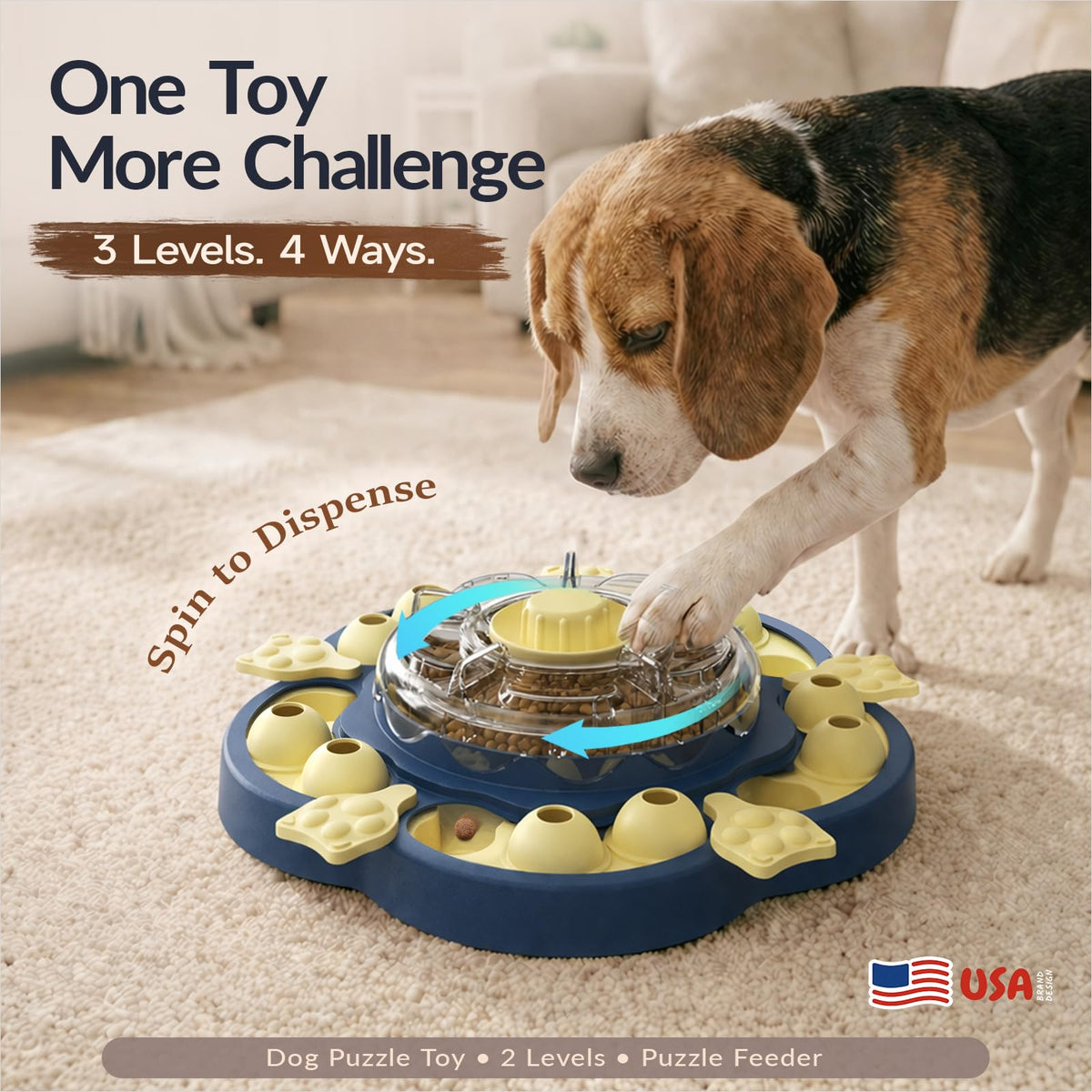 3-Level Dog Puzzle Toy Treat Dispenser Y5909
