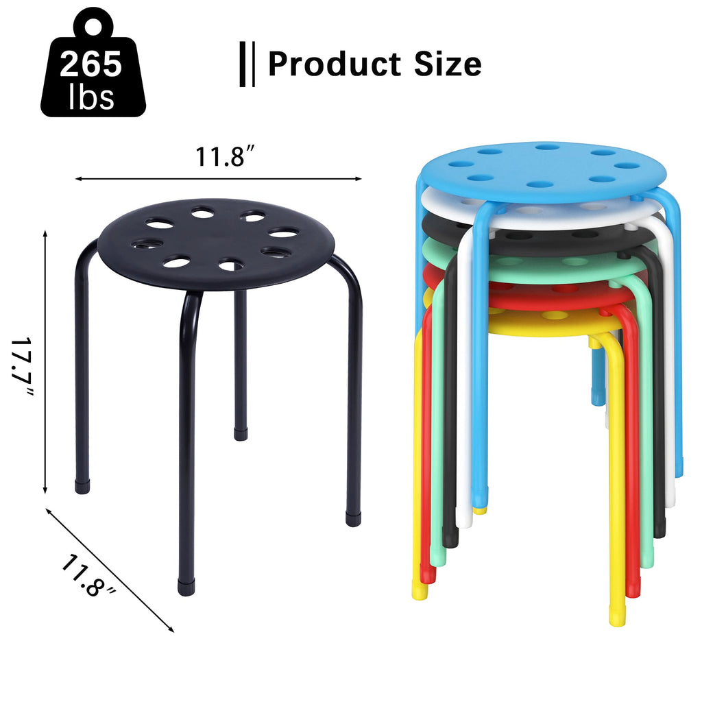 6 Piece Stacking Stools 17.7 Inch Colorful A99094