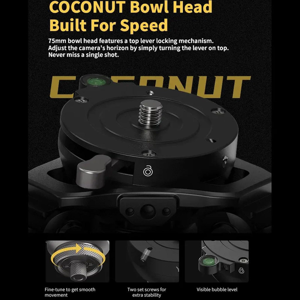Carbon Fiber Tripod with 75mm Bowl Head and Fluid Head K33865
