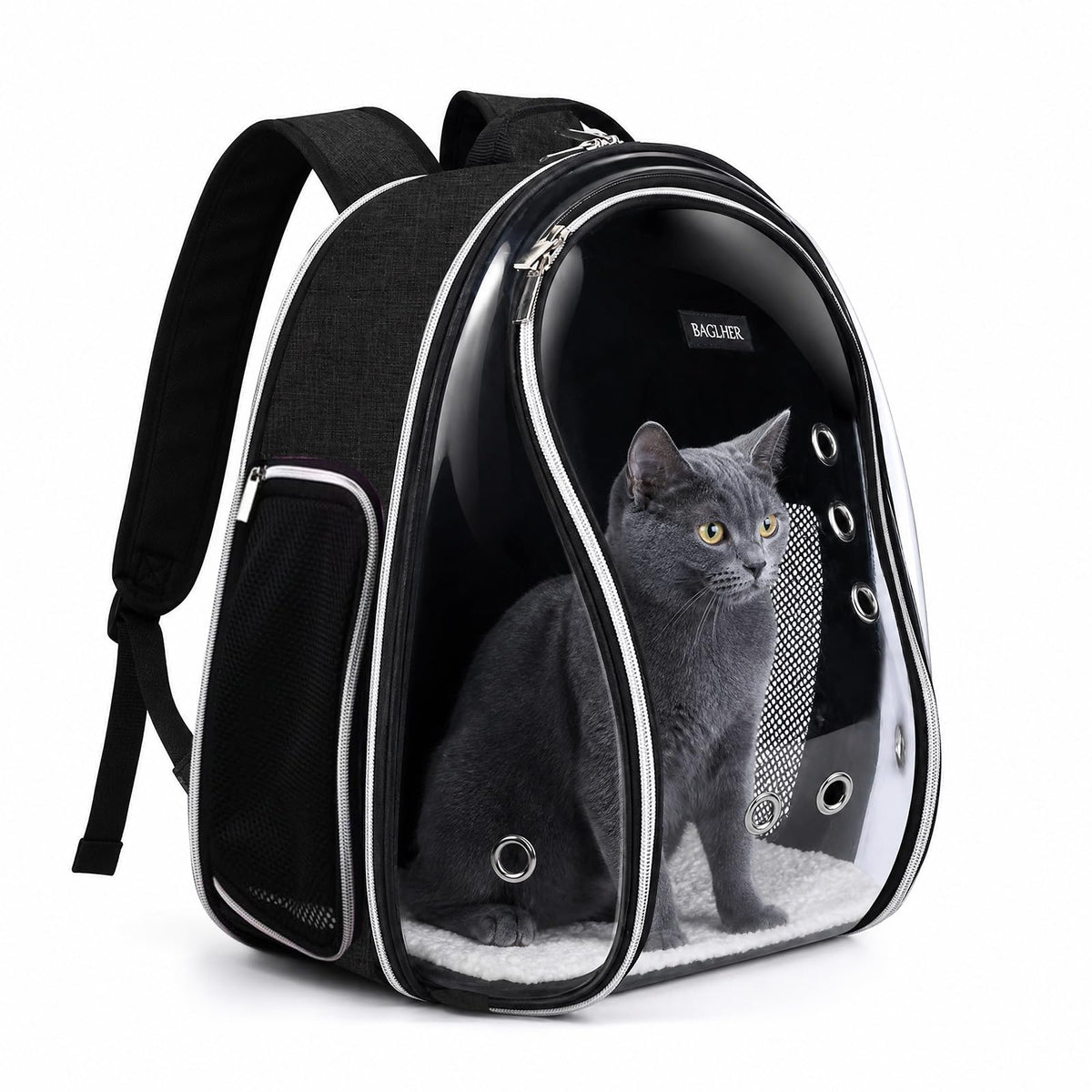Cat Carrier Backpack Bubble 18 Lbs Black H8643
