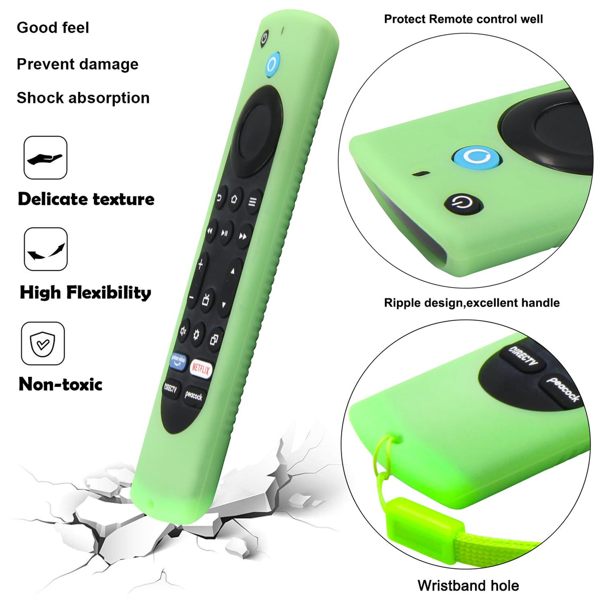 Silicone Remote Case 2pcs Nightglow Green and Blue W117