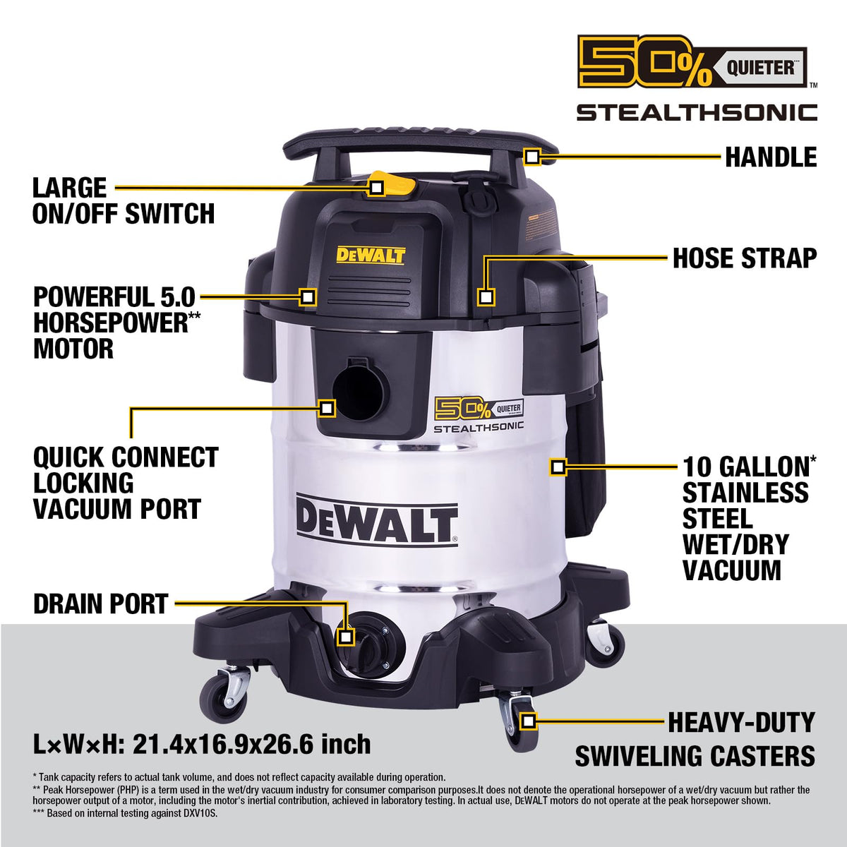 10 Gal Wet and Dry Stainless Steel Shop Vacuum V675