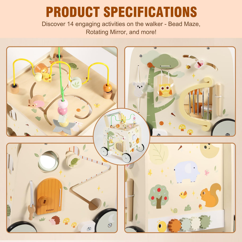 Wooden Activity Cube Push Walker U358481