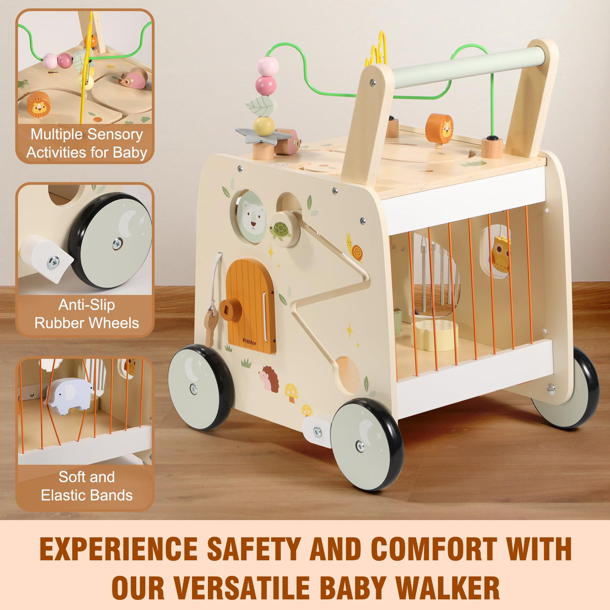 Wooden Activity Cube Push Walker U358481