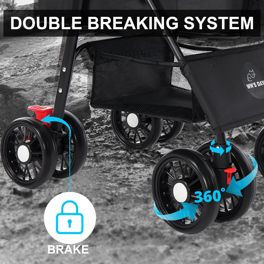 Foldable Pet Stroller with Removable Carrier and Storage Bag L717984