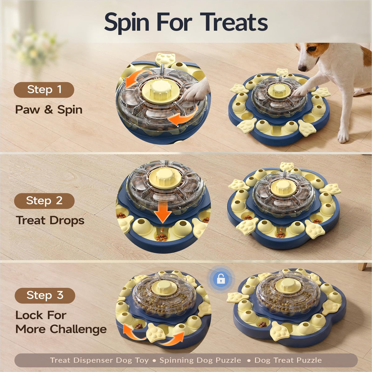 3-Level Dog Puzzle Toy Treat Dispenser Y5909