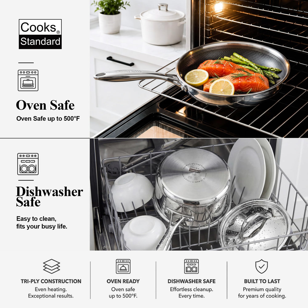 12-Piece Multi-Ply Clad Stainless Steel Cookware Set M3054