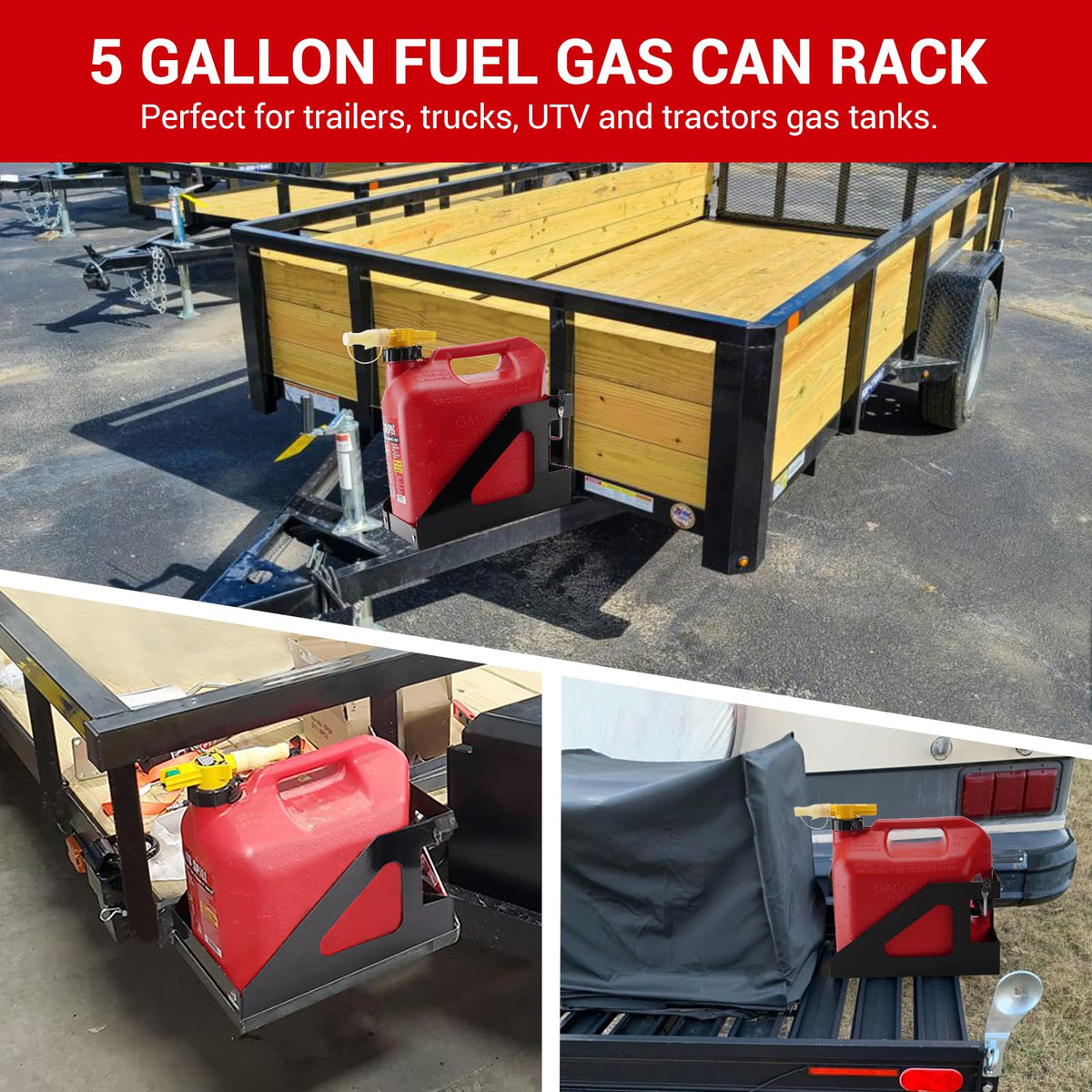 5 Gallon Trailer Gas Can Holder Rack I461945