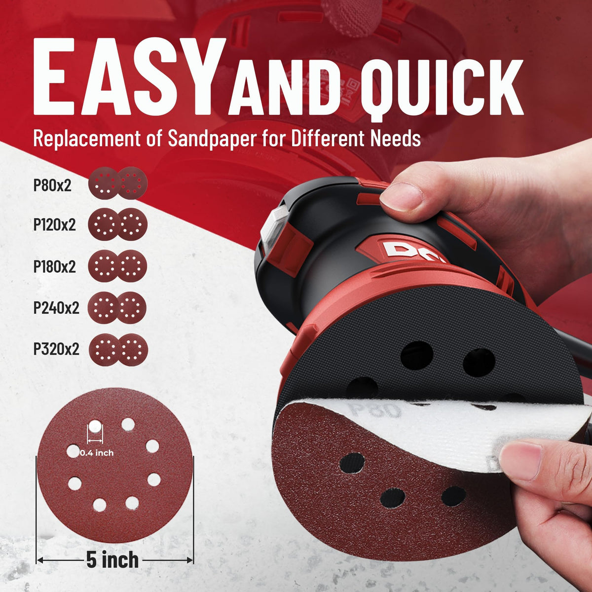 3.0 AMP Corded Random Orbital Sander J409