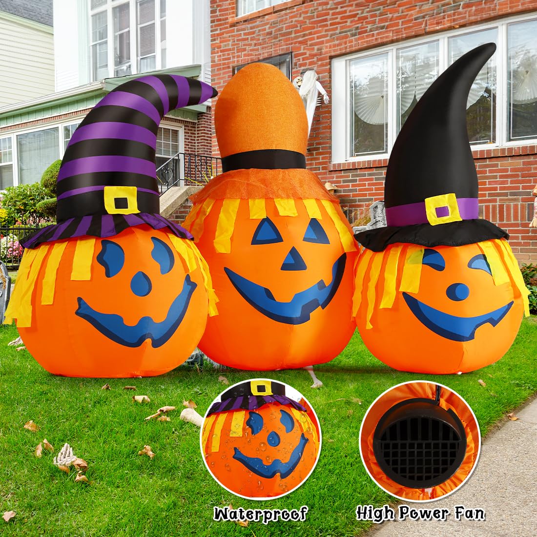 6 FT Halloween Inflatables Outdoor Pumpkin Combo with LED Lights F55712