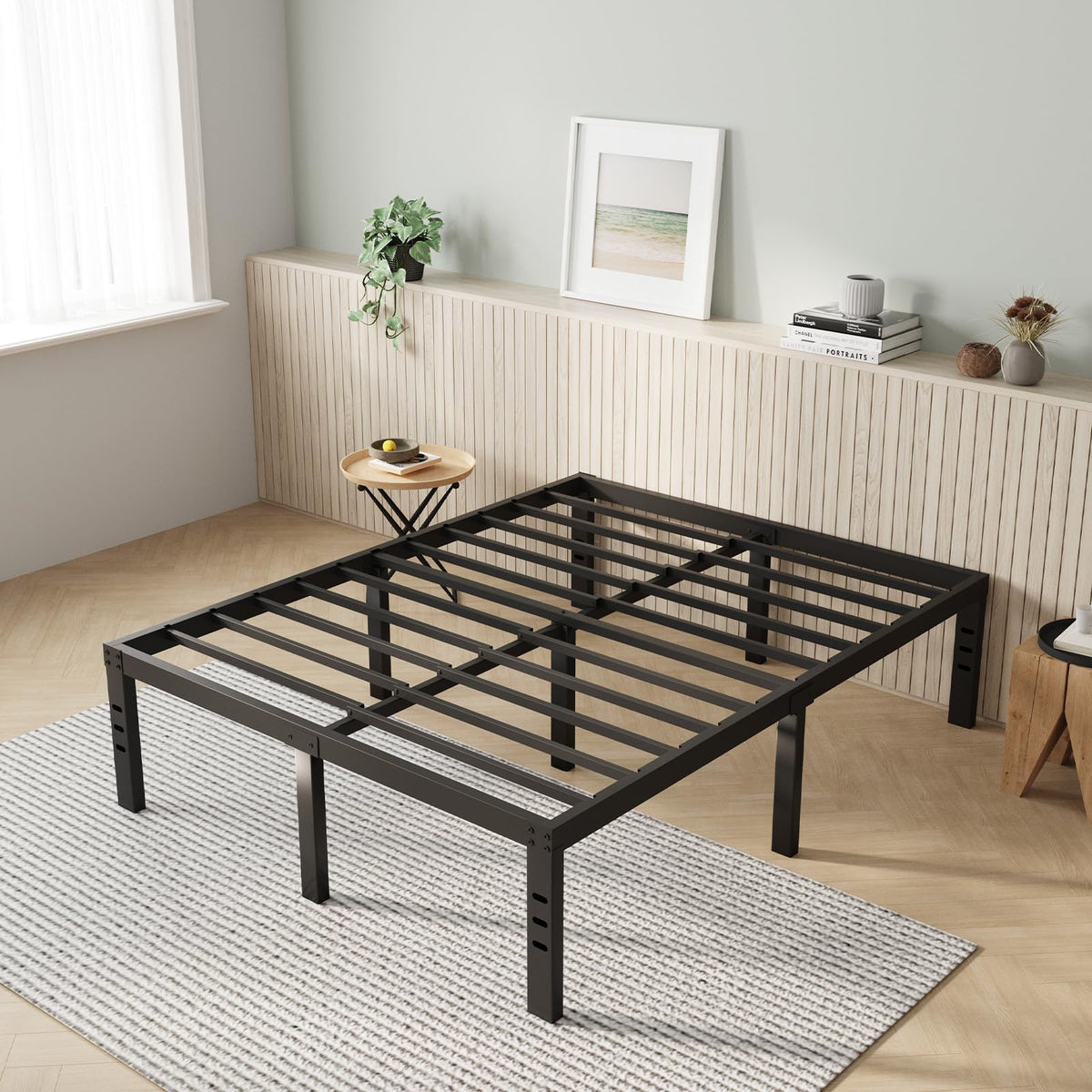 Queen Size 14 Inch Metal Platform Bed Frame X371
